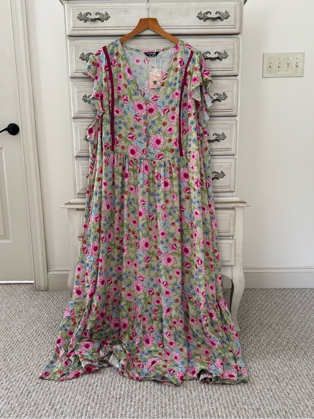Bloomchic Romantic Floral Tea Party Pocketed Maxi Dress - Picture 2 of 7